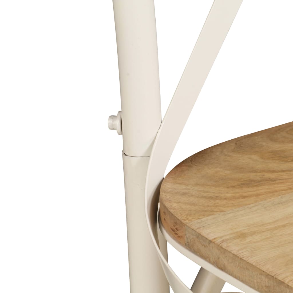 Krysstoler 4 stk hvit heltre mango