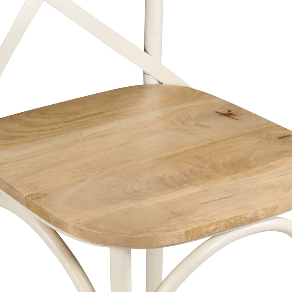 Krysstoler 4 stk hvit heltre mango