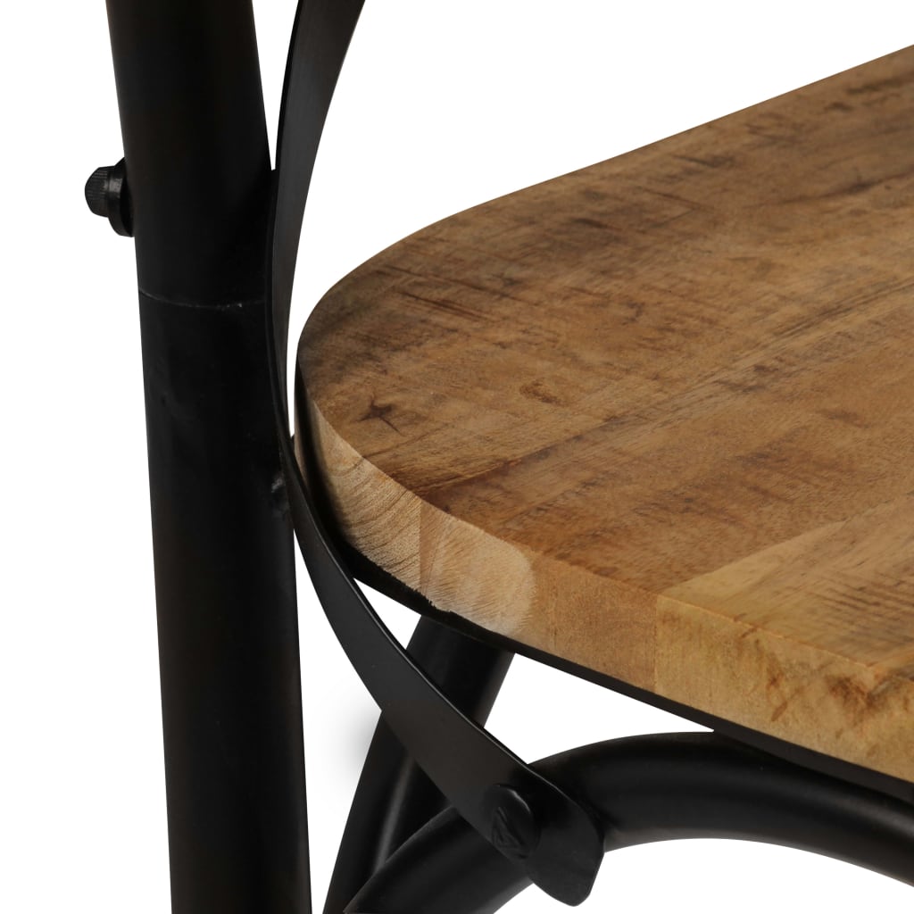 Krysstoler 4 stk svart heltre mango