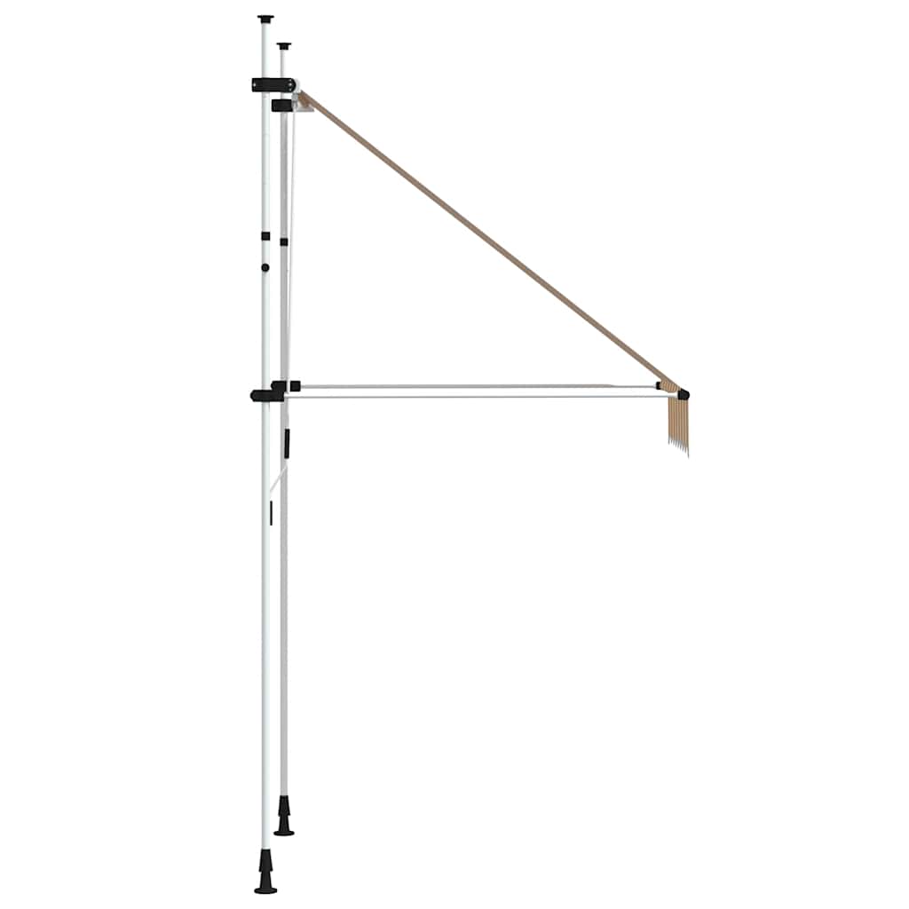 Manuell uttrekkbar markise 100 cm oransje og hvite striper
