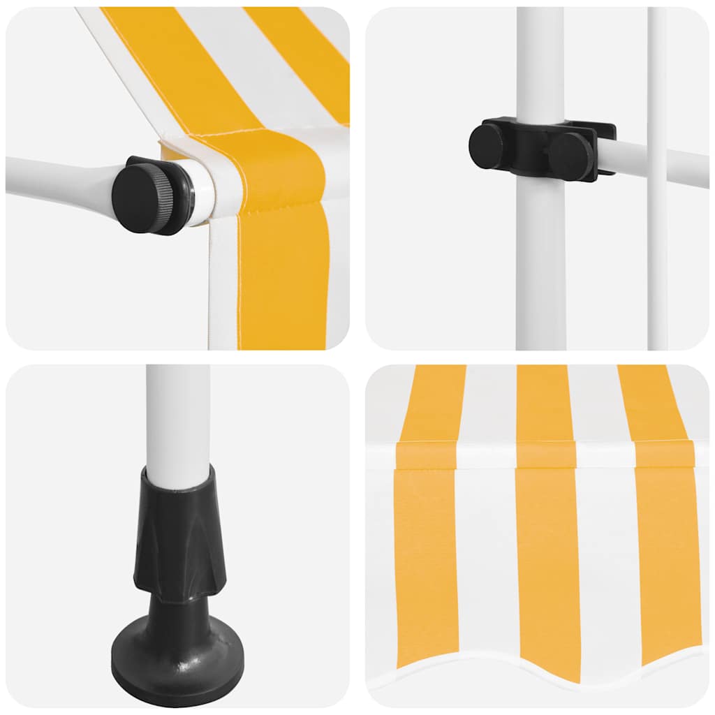 Manuell uttrekkbar markise 100 cm oransje og hvite striper