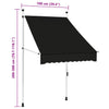 Manuell uttrekkbar markise 100 cm antrasitt