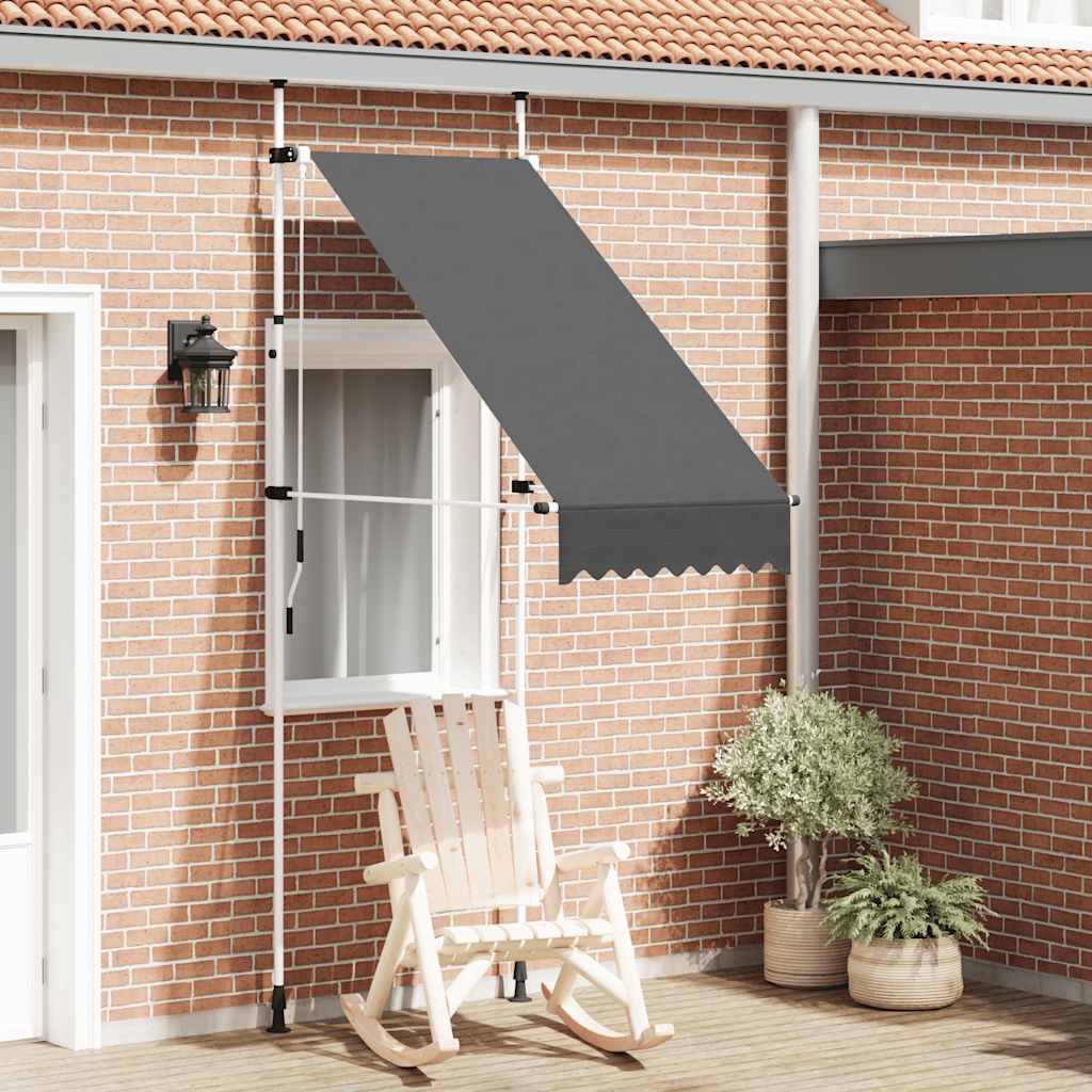 Manuell uttrekkbar markise 100 cm antrasitt