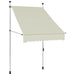 Manuell uttrekkbar markise 100 cm kremhvit