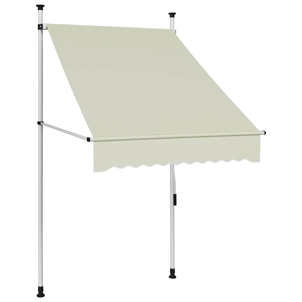 Manuell uttrekkbar markise 100 cm kremhvit