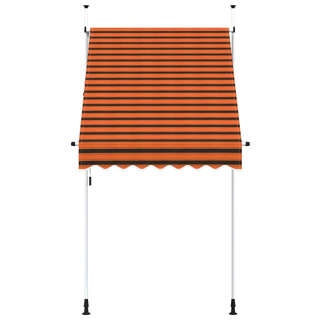 Manuell uttrekkbar markise 150 cm oransje og brun