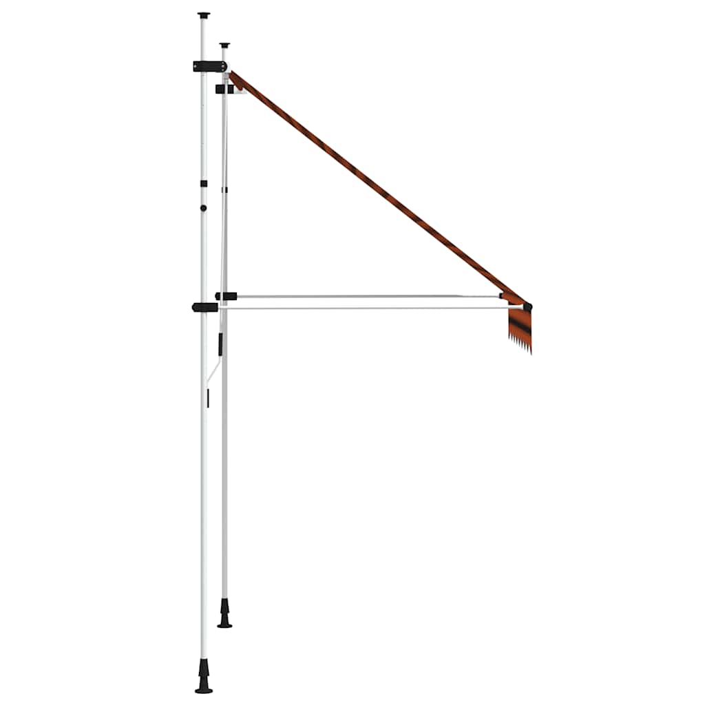 Manuell uttrekkbar markise 150 cm oransje og brun