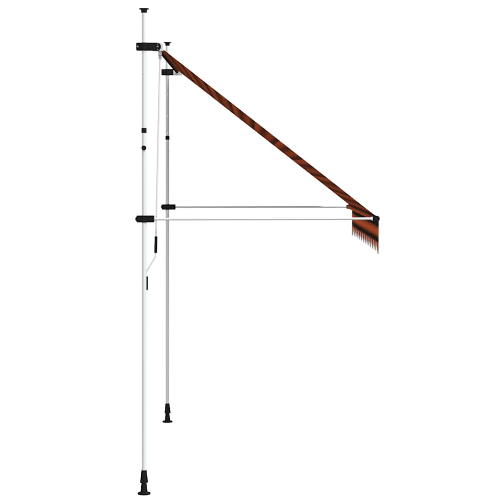 Manuell uttrekkbar markise 250 cm oransje og brun