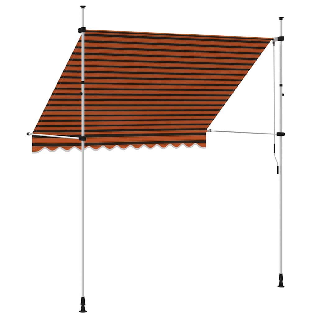 Manuell uttrekkbar markise 250 cm oransje og brun