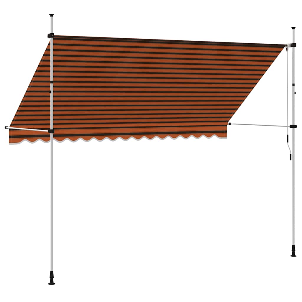 Manuell uttrekkbar markise 350 cm oransje og brun