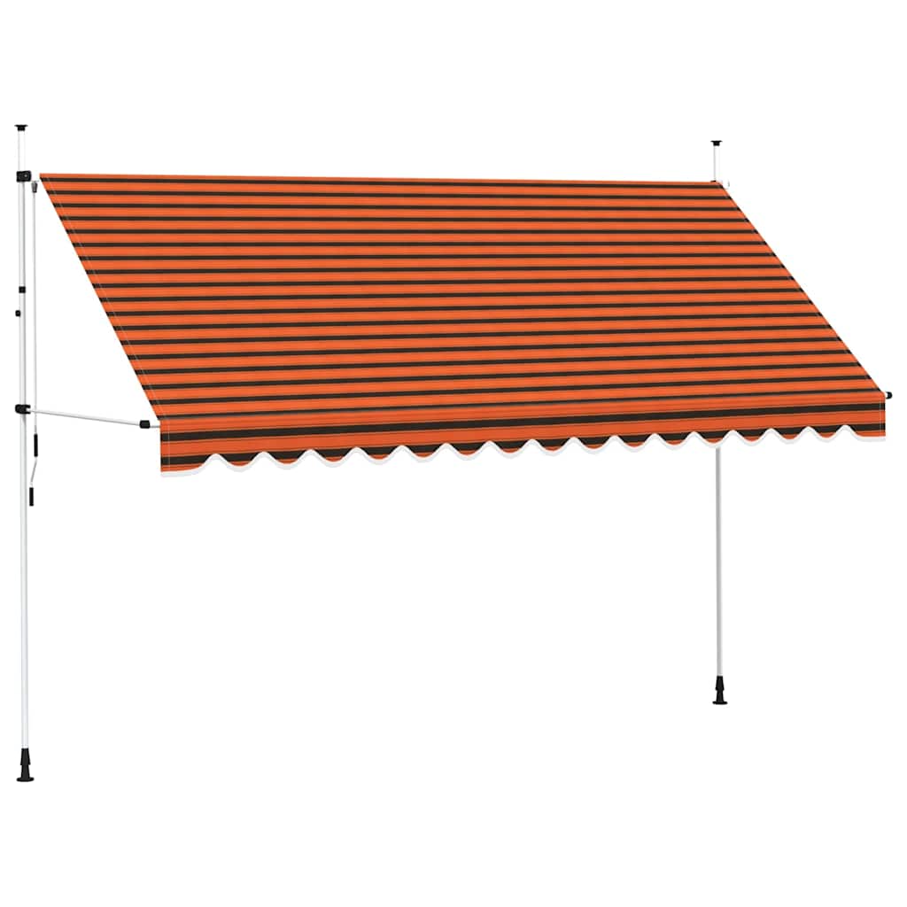 Manuell uttrekkbar markise 400 cm oransje og brun