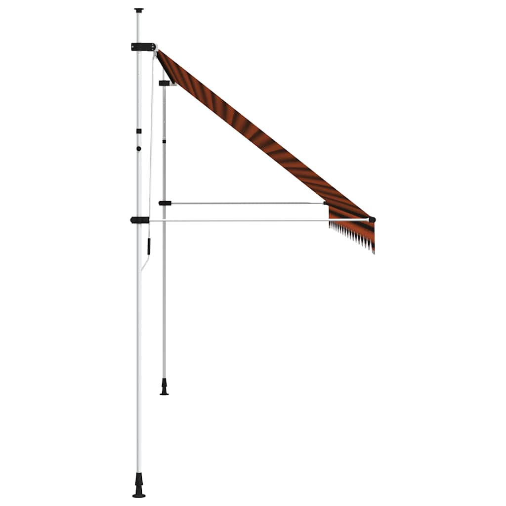 Manuell uttrekkbar markise 400 cm oransje og brun