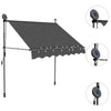Manuell uttrekkbar markise med LED 200 cm antrasitt