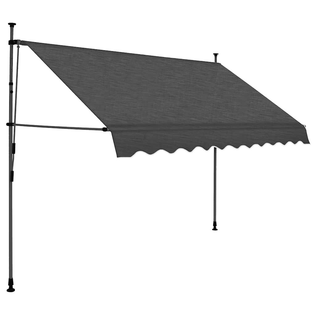 Manuell uttrekkbar markise med LED 250 cm antrasitt