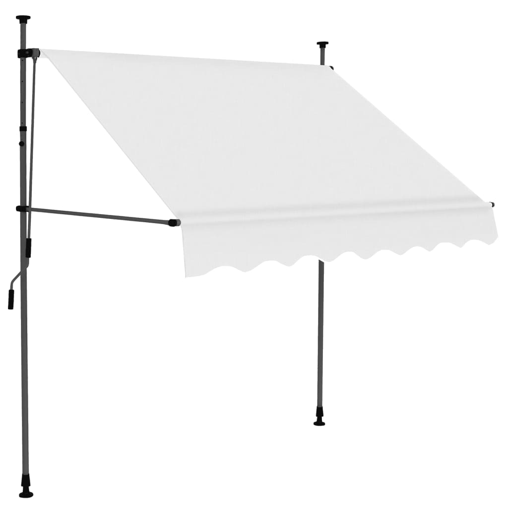 Manuell uttrekkbar markise med LED 100 cm kremhvit