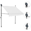 Manuell uttrekkbar markise med LED 100 cm kremhvit