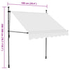 Manuell uttrekkbar markise med LED 100 cm kremhvit