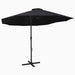 Parasol med aluminiumsstang 460x270 cm svart