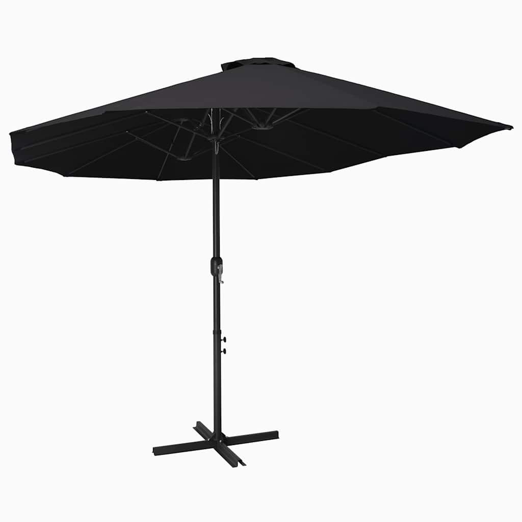 Parasol med aluminiumsstang 460x270 cm svart