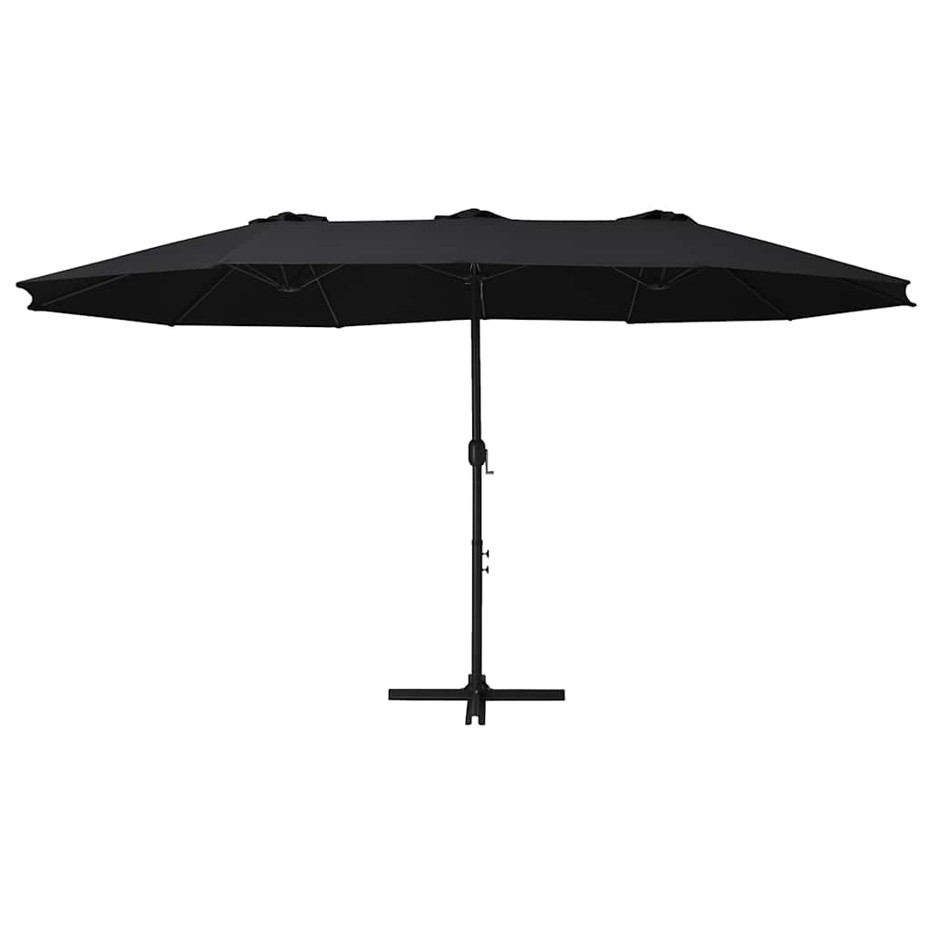Parasol med aluminiumsstang 460x270 cm svart