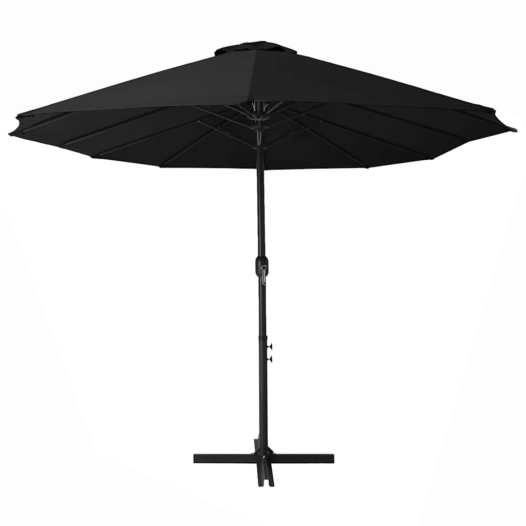 Parasol med aluminiumsstang 460x270 cm svart