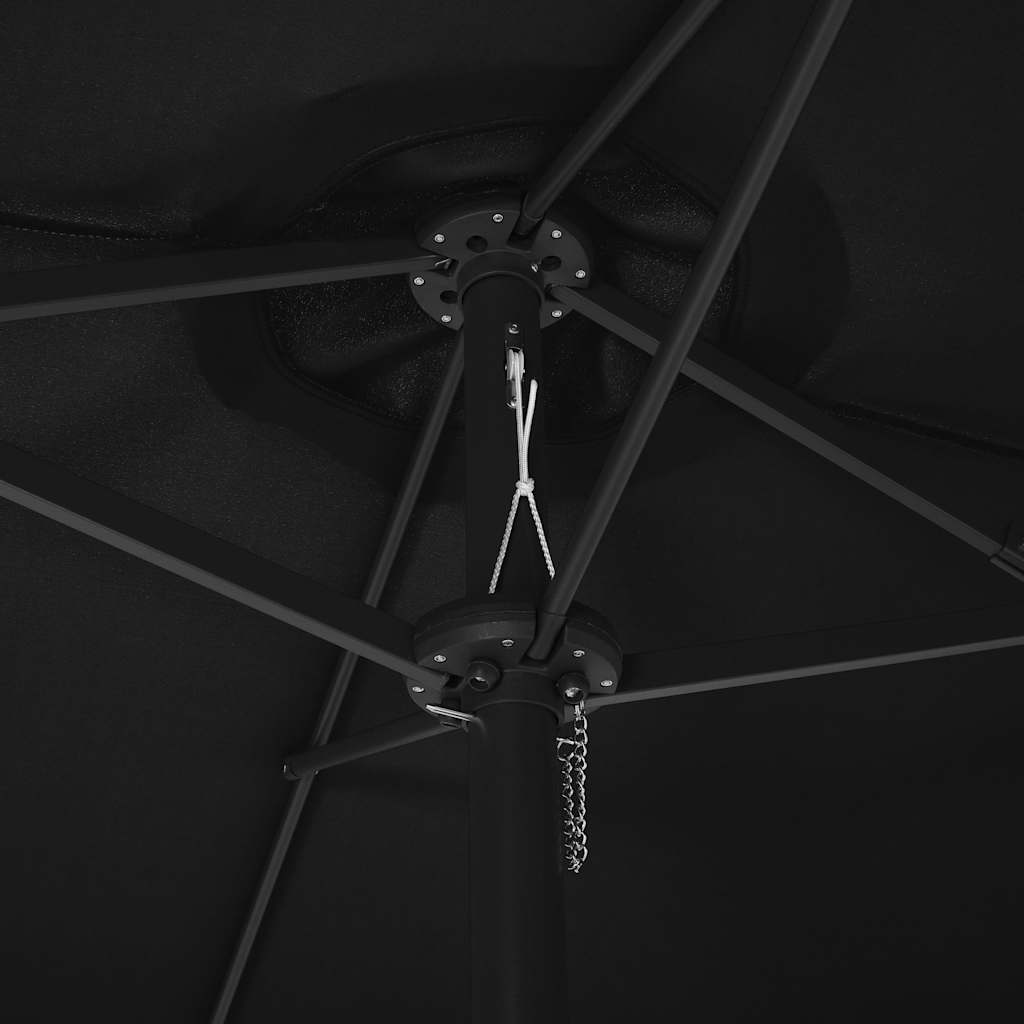 Parasol med aluminiumsstang 460x270 cm svart