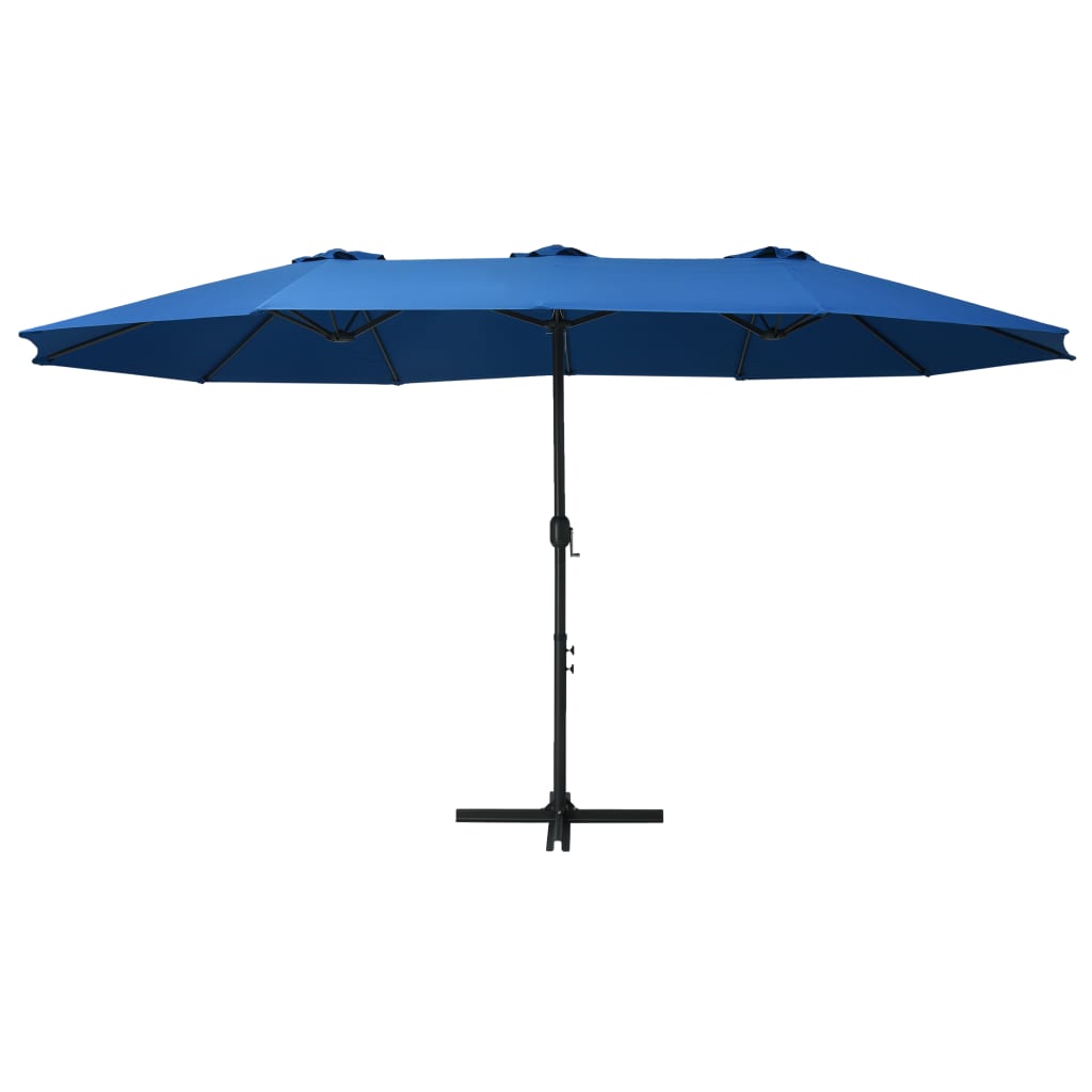 Parasol med aluminiumsstang 460x270 cm blå