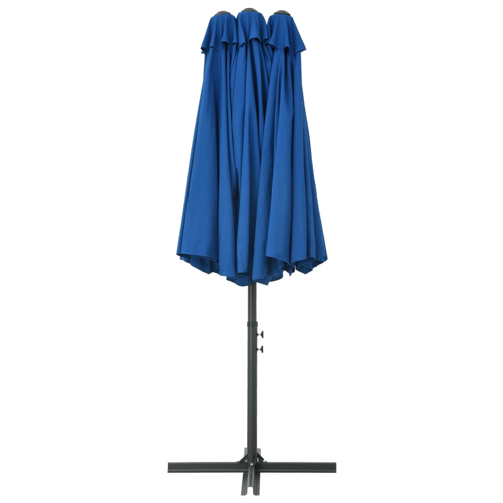 Parasol med aluminiumsstang 460x270 cm blå