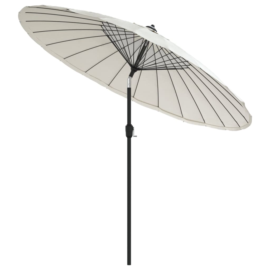 Parasoll med aluminiumsstang 270 cm sandhvit