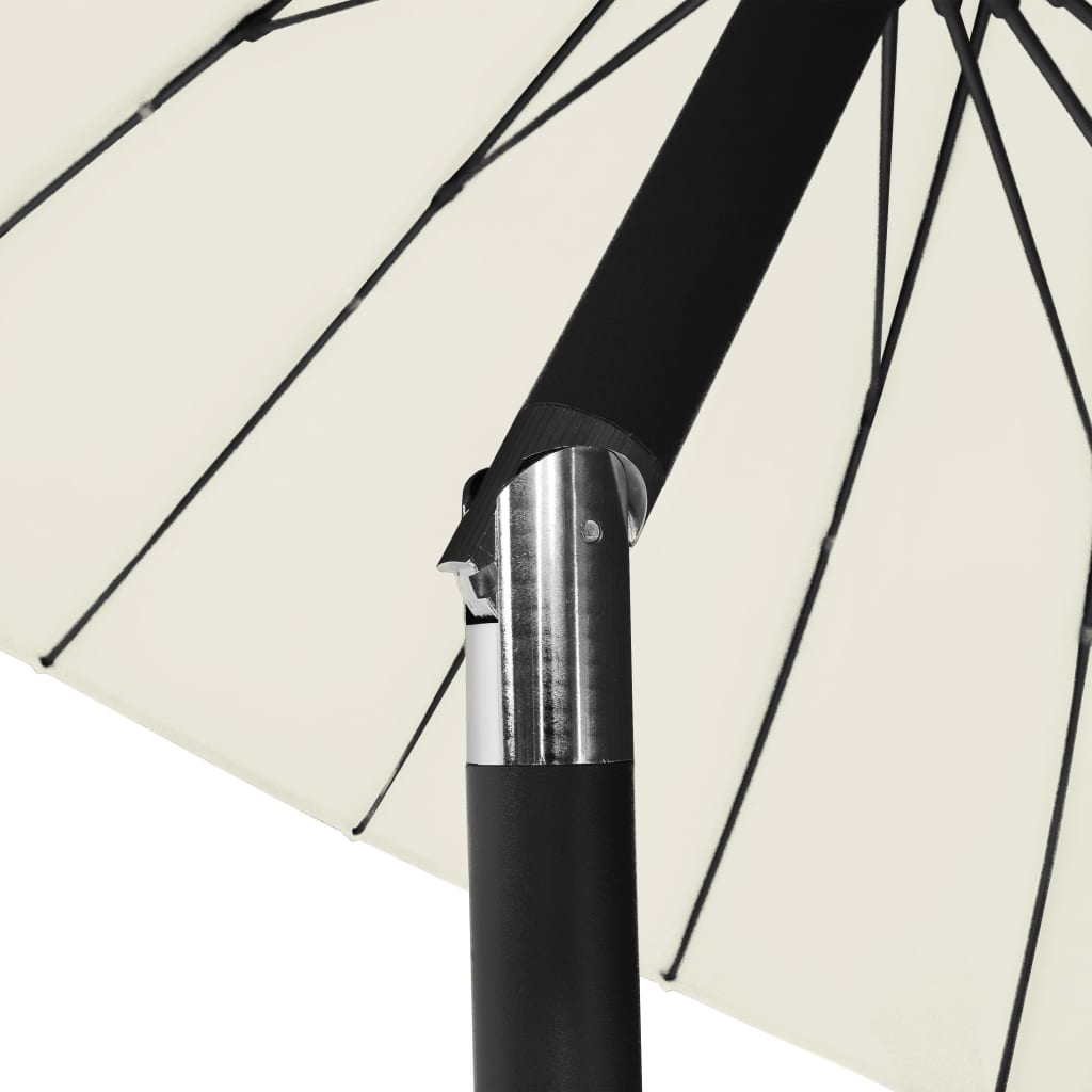 Parasoll med aluminiumsstang 270 cm sandhvit