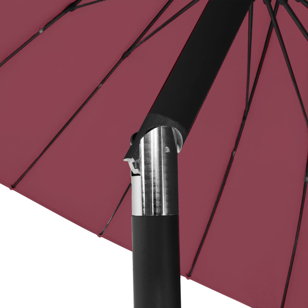 Parasoll med aluminiumsstang 270 cm vinrød