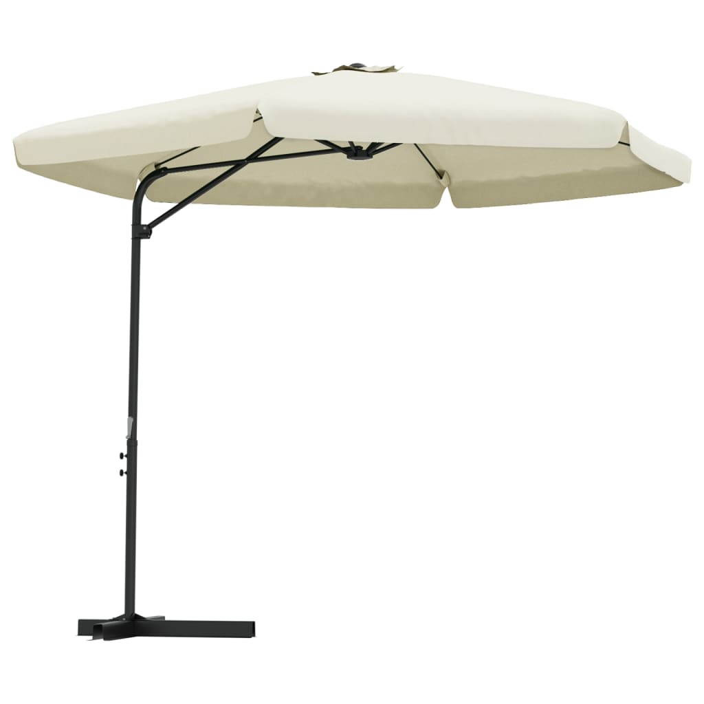 Parasoll med stålstang 300 cm sandhvit vidaXL