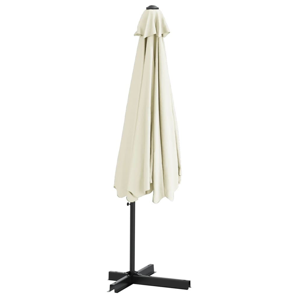 Parasoll med stålstang 300 cm sandhvit vidaXL