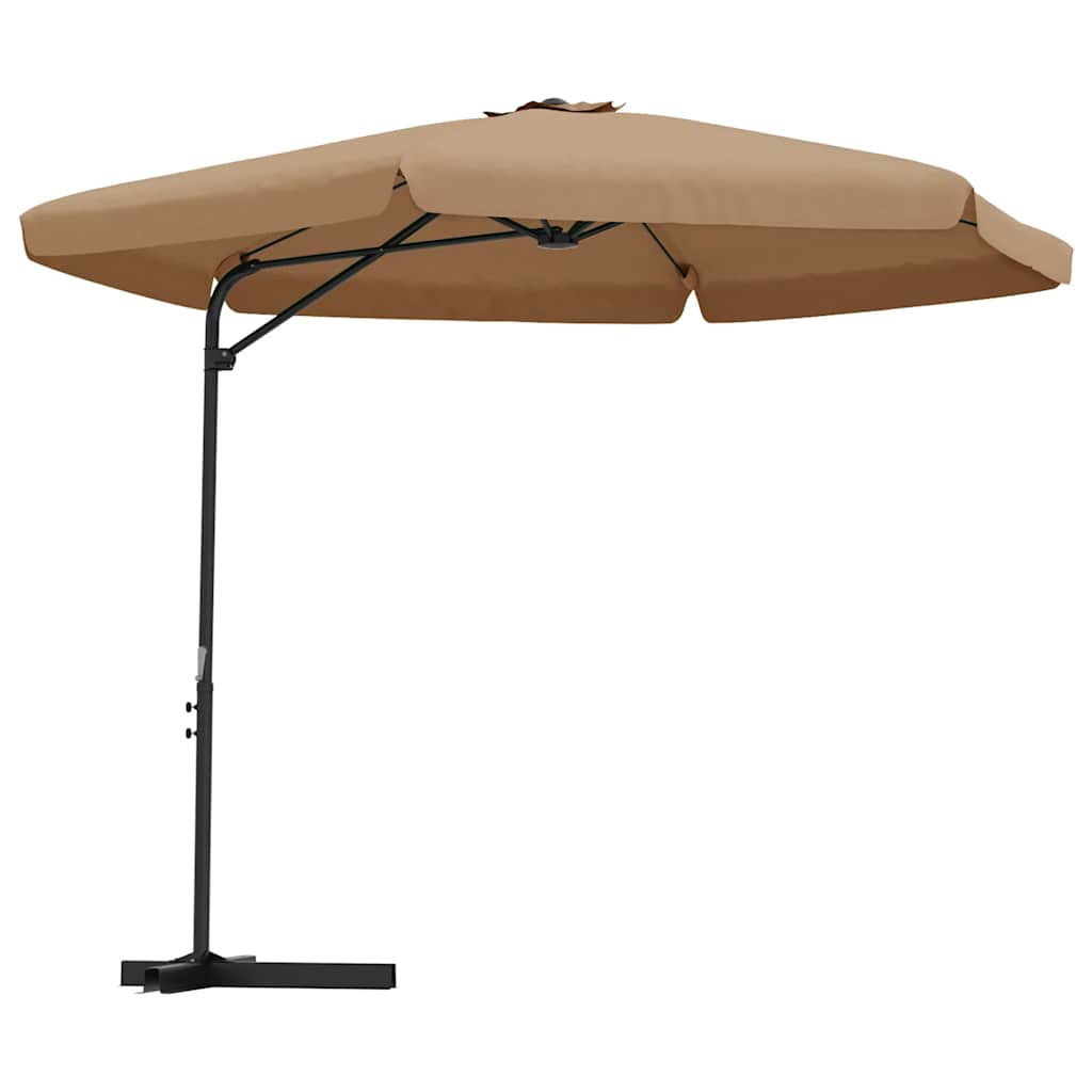 Parasoll med stålstang 300 cm gråbrun vidaXL