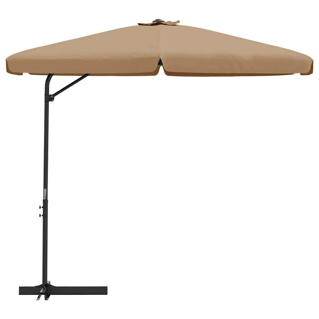 Parasoll med stålstang 300 cm gråbrun vidaXL