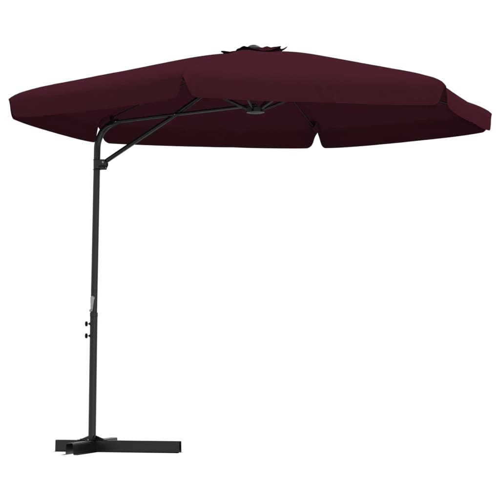 Parasoll med stålstang 300 cm vinrød vidaXL