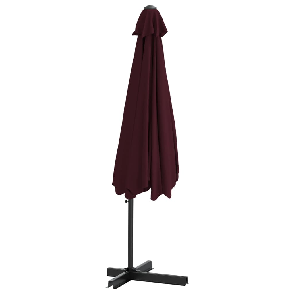 Parasoll med stålstang 300 cm vinrød vidaXL