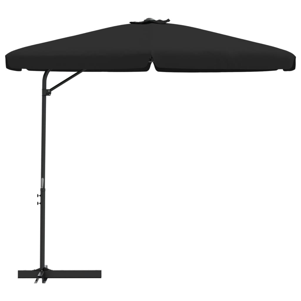 Parasoll med stålstang 300 cm svart vidaXL