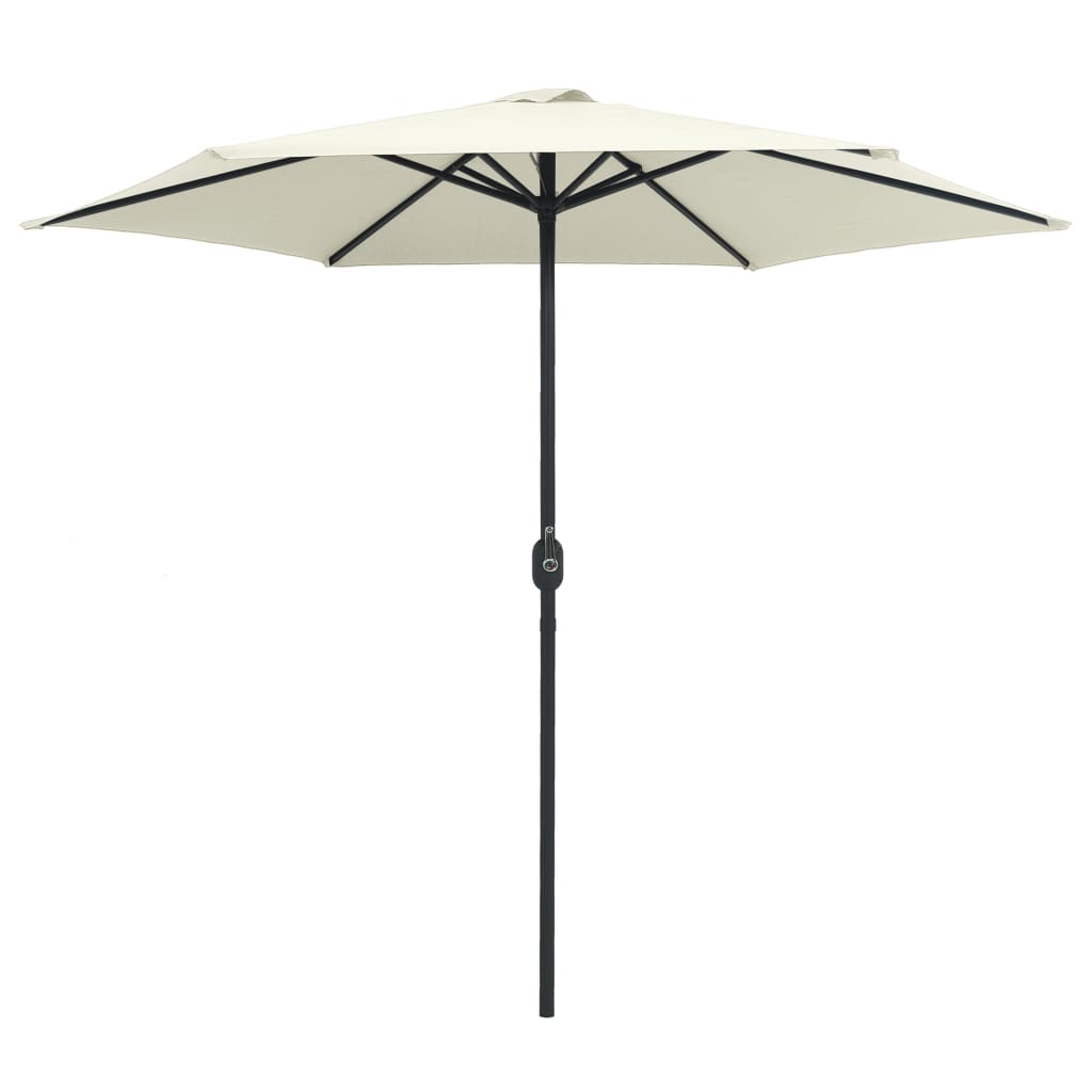 Hageparasoll med aluminiumsstang 270x246 cm sandhvit vidaXL