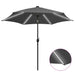 Hageparasoll med LED-lys og aluminiumsstang 300 cm antrasitt