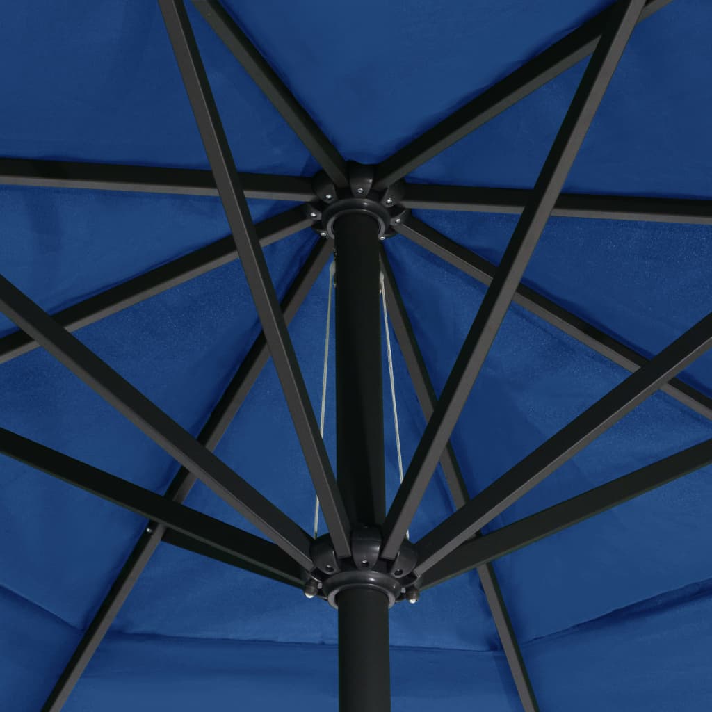 Hageparasoll med aluminiumsstang 50 cm asurblå vidaXL