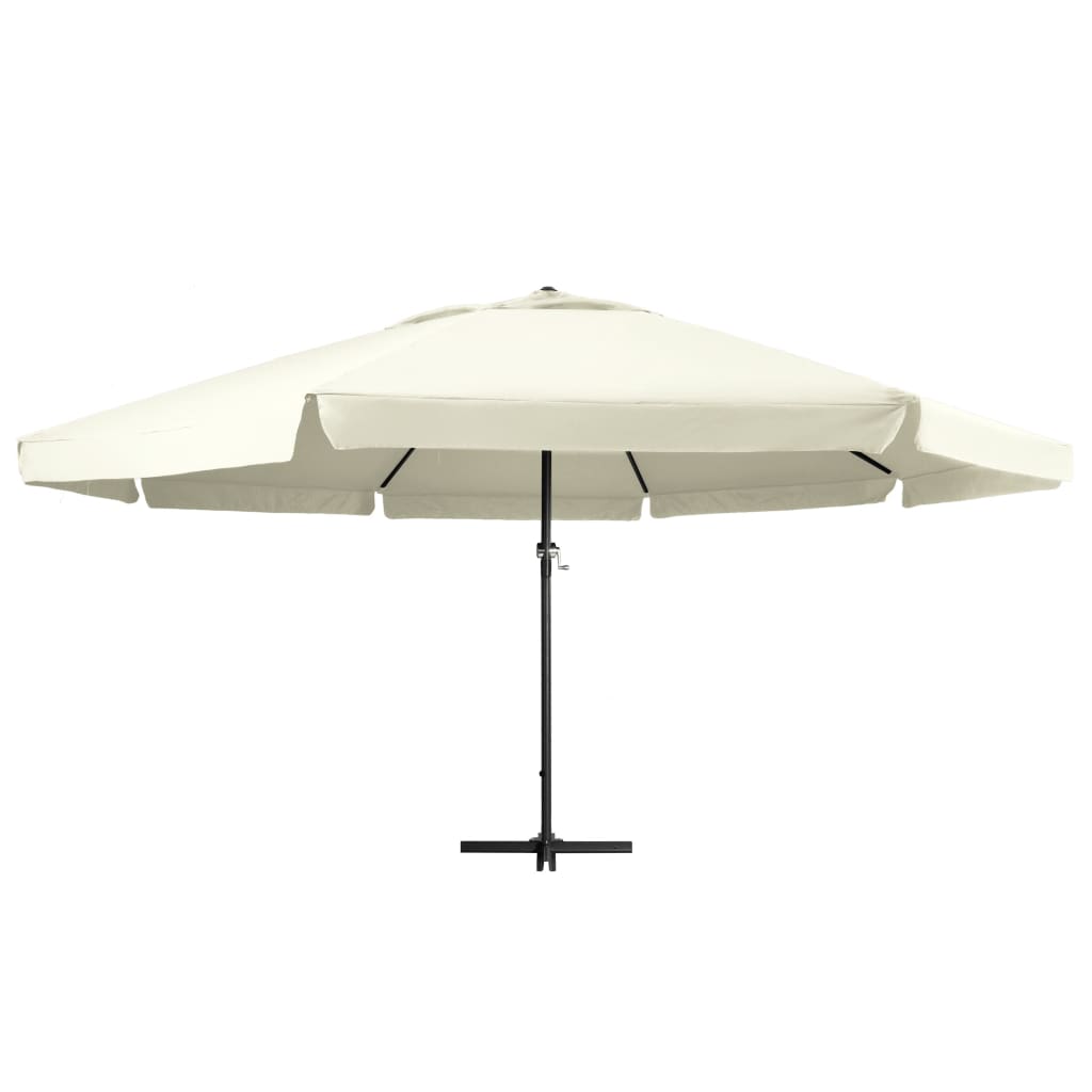 Hageparasoll med aluminiumsstang 600 cm sandhvit vidaXL