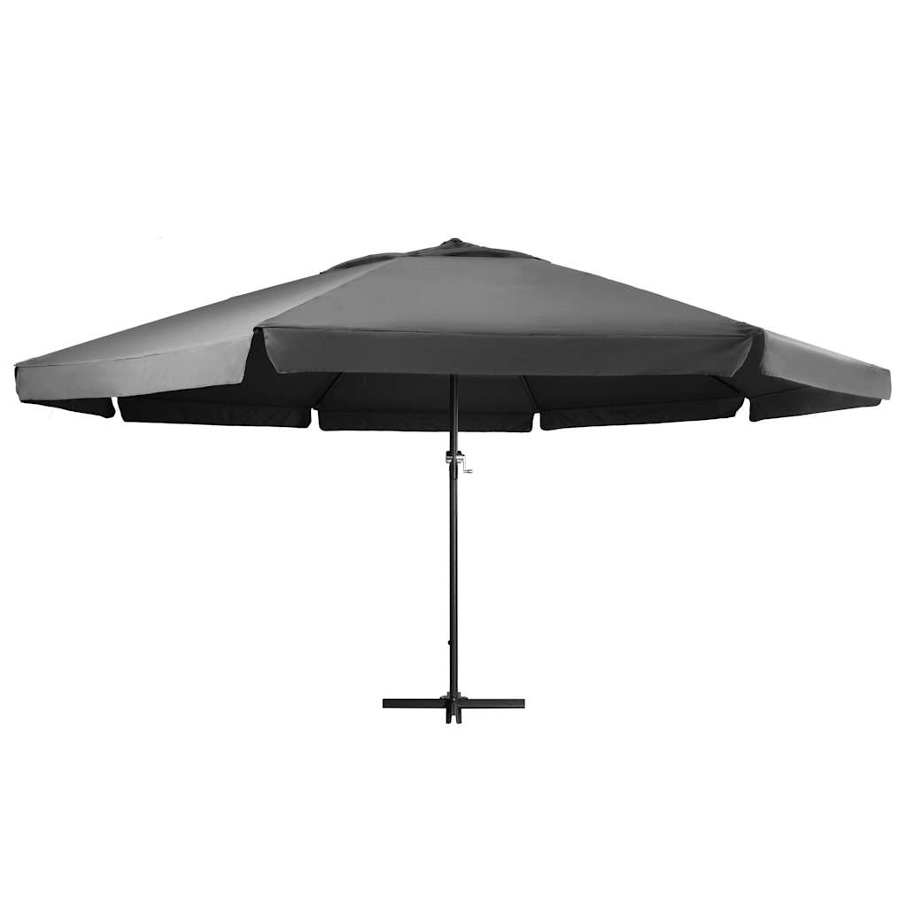 Parasoll med aluminiumsstang 600 cm antrasitt vidaXL