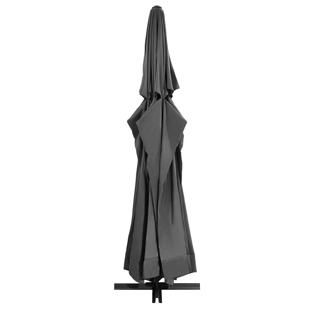 Parasoll med aluminiumsstang 600 cm antrasitt vidaXL
