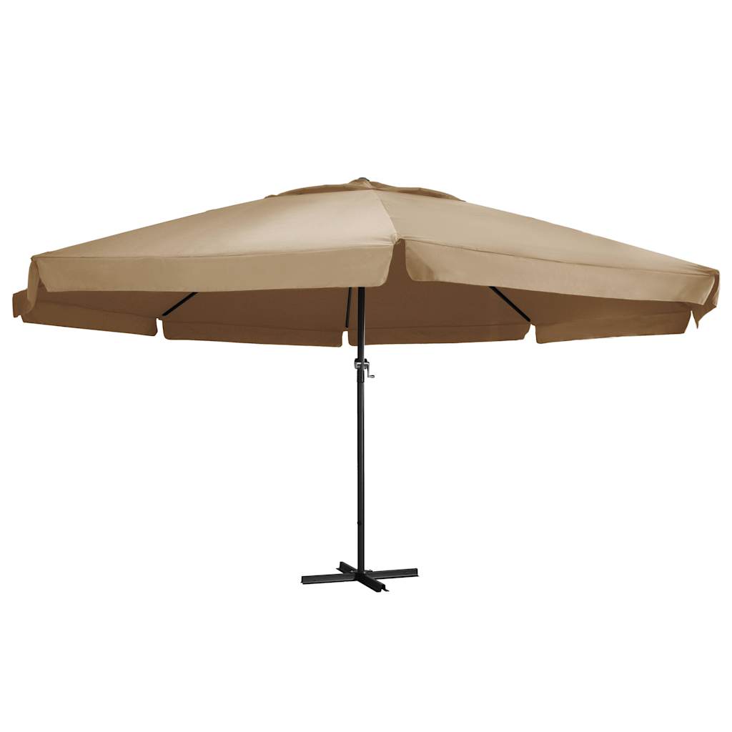 Parasoll med aluminiumsstang 600 cm gråbrun vidaXL