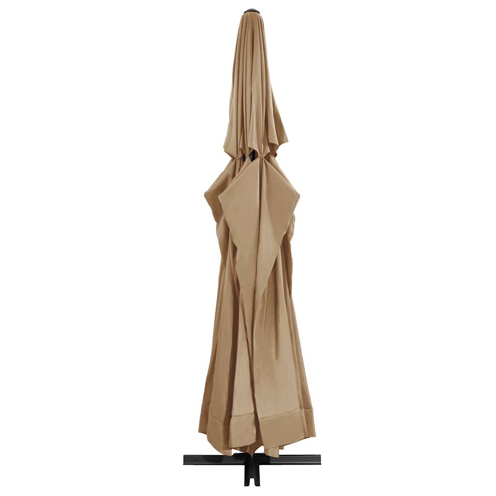 Parasoll med aluminiumsstang 600 cm gråbrun vidaXL