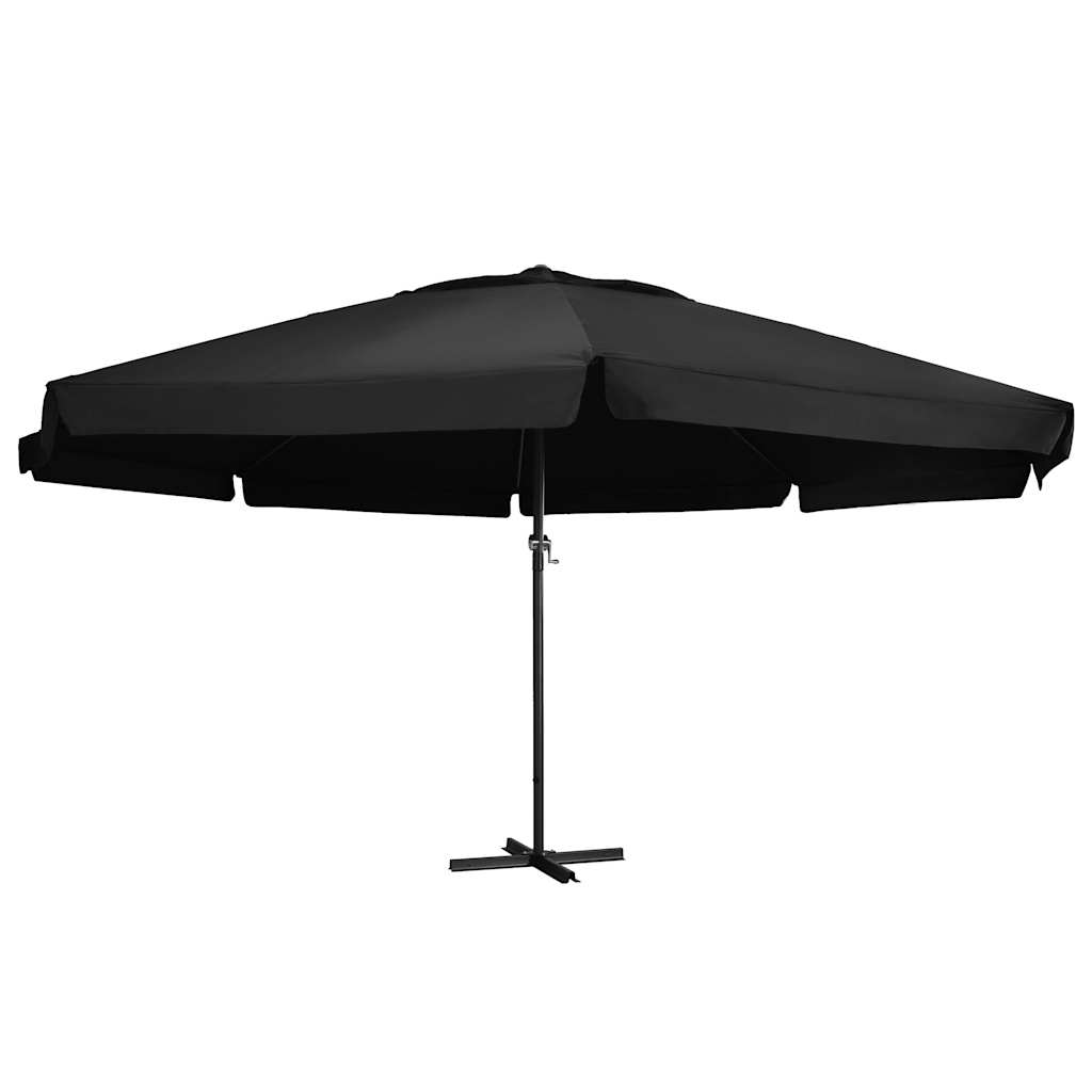 Hageparasoll med aluminiumsstang 600 cm svart vidaXL
