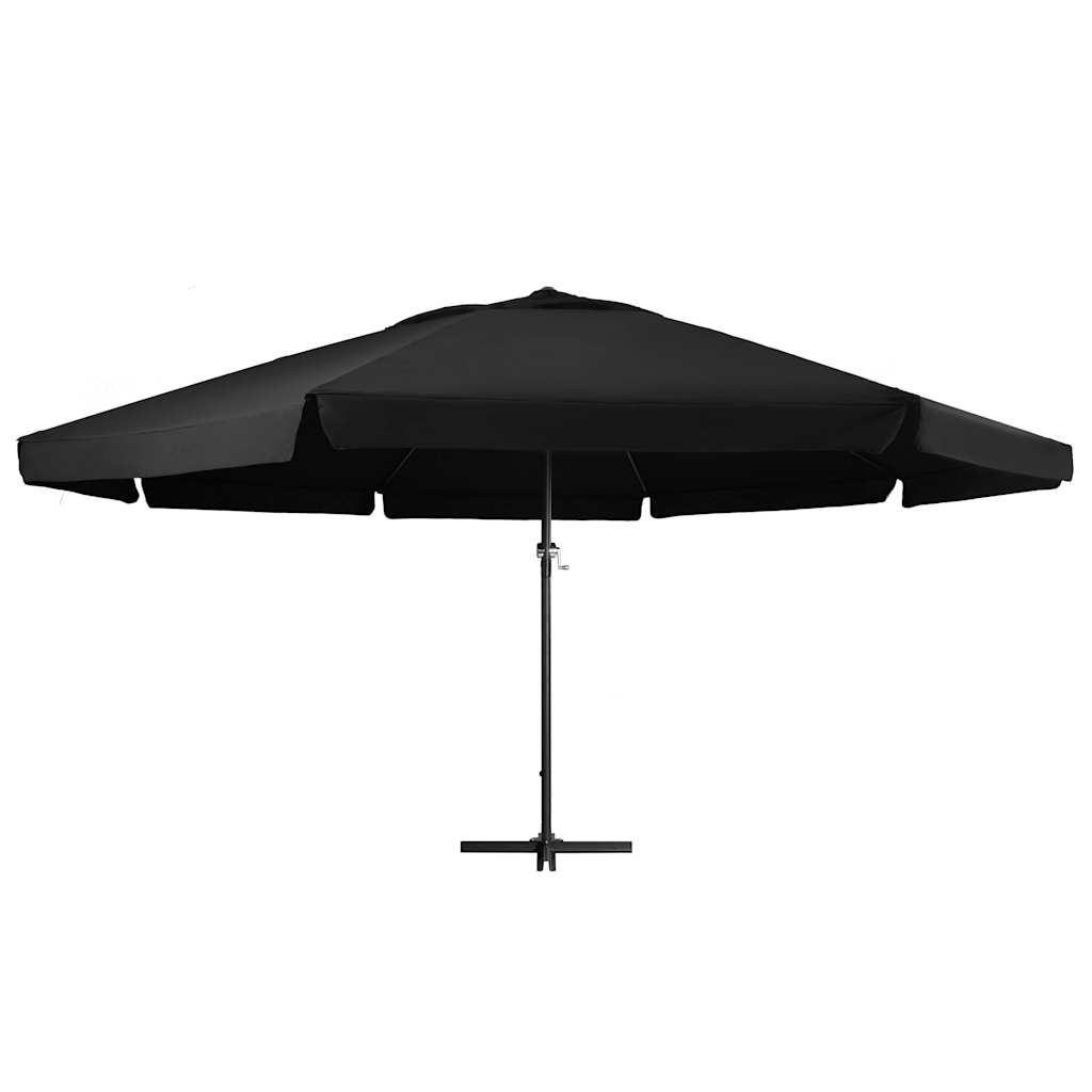 Hageparasoll med aluminiumsstang 600 cm svart vidaXL