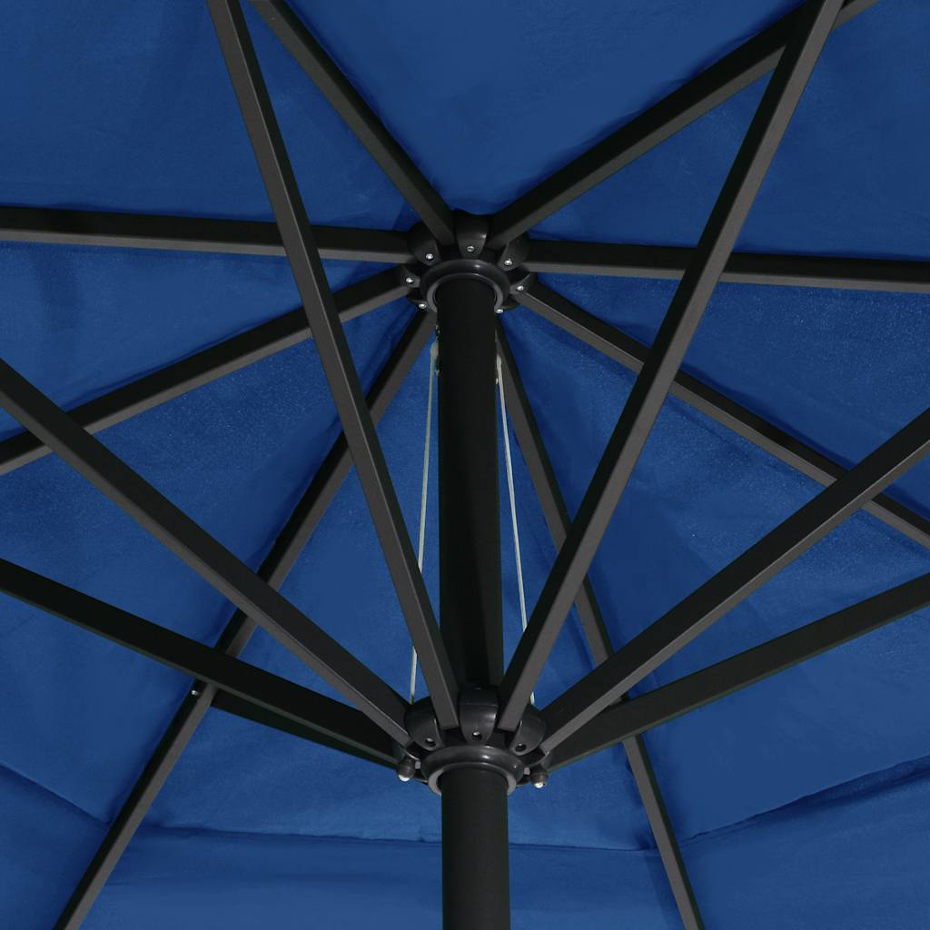 Hageparasoll med aluminiumsstang 600 cm asurblå vidaXL