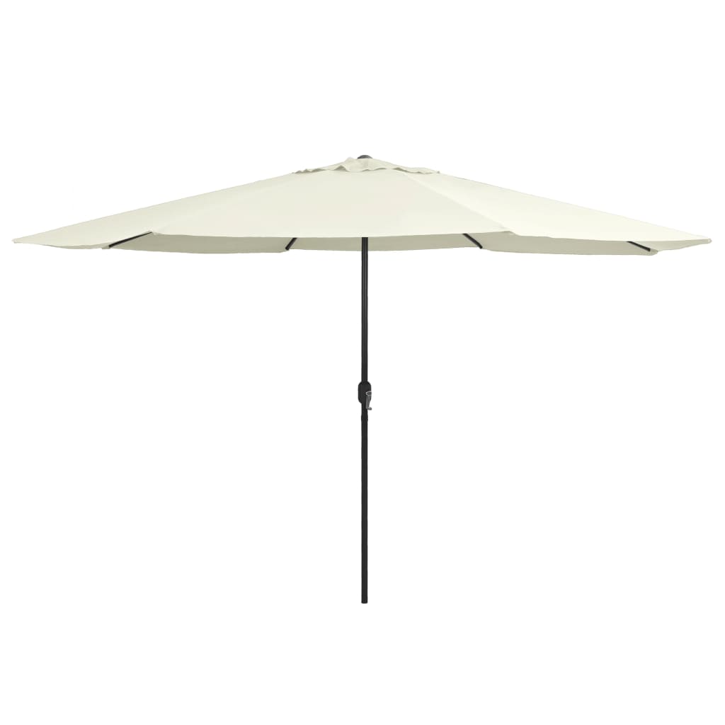 Hageparasoll med metallstang 390 cm sandhvit vidaXL
